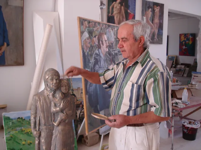 Wahib Bteddini — the artist in his studio