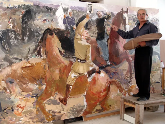 Wahib Bteddini — standing with brush and palette